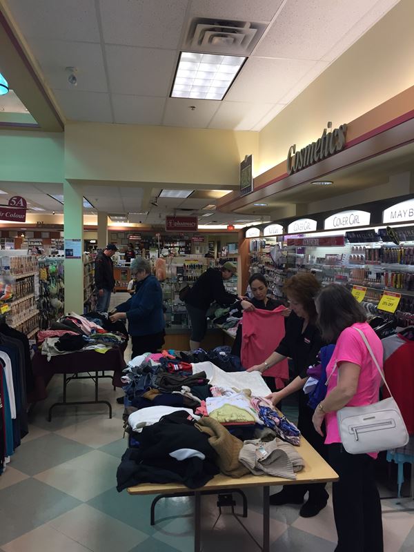 Shopping at our clothing swap